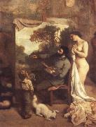 Gustave Courbet Das Atelier.Ausschnitt:Der Maler oil painting artist